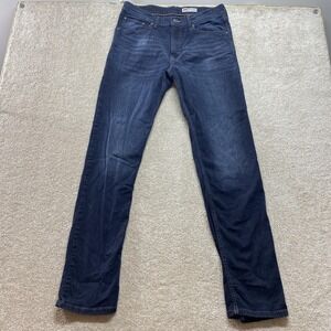 Wrangler Jeans Mens 34x33 Blue Slim Straight Fit Dark Wash‎ Denim Classic Style